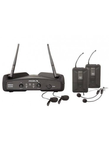 PROEL WM202DH RADIOMICROFONO HEADSET DOPPIO ARCHETTO E LAVALIER