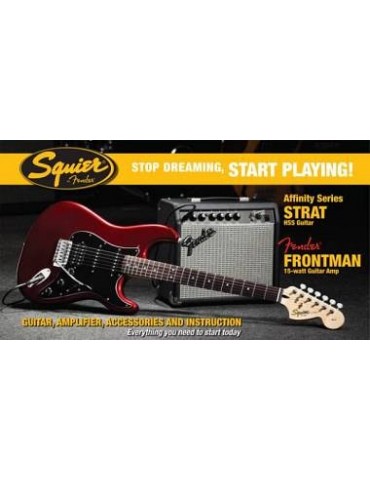 SQUIER FENDER STRATOCASTER AFFINITY PACK HSS 15G AMPLI FENDER 15W