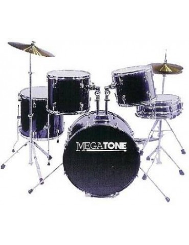 Megatone SET BATTERIA COMPLETA DI PIATTI E SGABELLO COLORE BLACK
