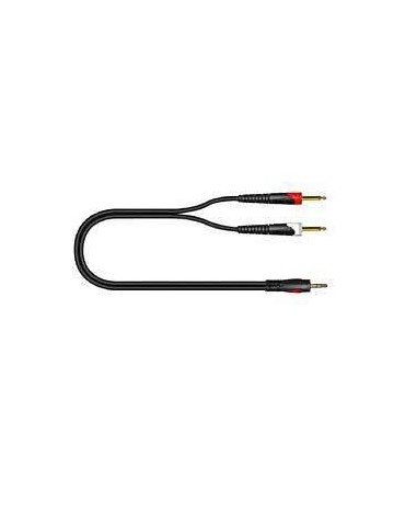 CAVO QUIKLOK RKSA140 5 METRI - 1 JACK STEREO 3,5MM - 2 JACK MONO 6,3