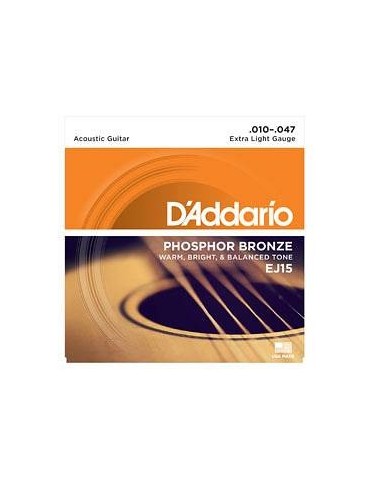 D'ADDARIO MUTA CORDE CHITARRA ACUSTICA PHOSPHOR BRONZE EJ15 10/47