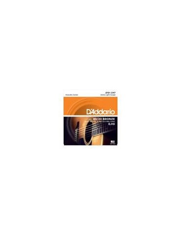 D'ADDARIO EJ10 80/20 - MUTA PER CHITARRA ACUSTICA (010-047)