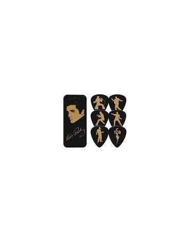 DUNLOP GUITAR PICK TIN EPPT04 -ELVIS PRESLEY PORTRAIT COLLECTION KIT 6 PLETTRI