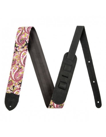 TRACOLLA PER CHITARRA PAISLEY DENIM STRAP 2" PINK