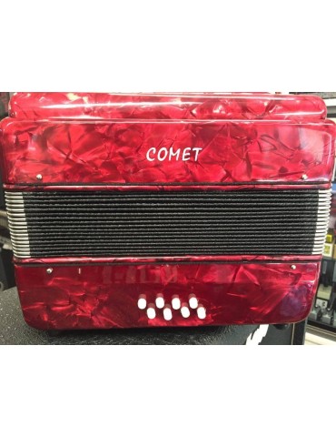 FISARMONICA COMET 8 BASSI, 22/8 TASTI COLORE ROSSO SENZA CUSTODIA