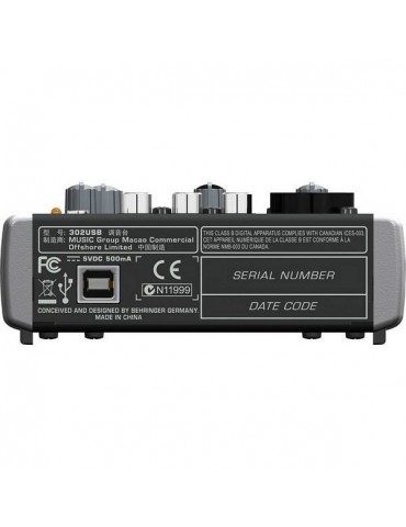 BEHRINGER XENYX 302USB MIXER PASSIVO 5 INGRESSI + INTERFACCIA AUDIO USB + SOFTWARE TRACKTION