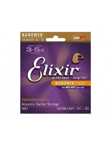 ELIXIR 16027 NANOWEB CUSTOM LIGHT ACOUSTIC PHOSPHOR BRONZE - CORDIERA PER CHITARRA ACUSTICA PHOSPHOR