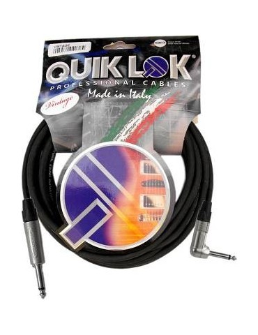 QUIKLOK VINTAGE PNA5 BK -CAVO CHITARRA JACK M/JACK M ANGOLATO 5M