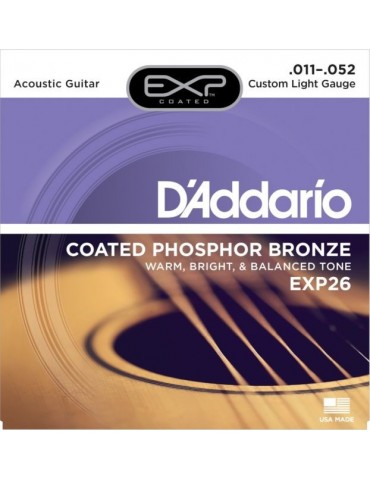 D'Addario EXP26 SET ACOUS EXP PHOS BRZ CUST LT Acoustic Guitar Strings 11-52