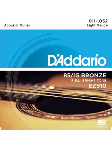 D'Addario EZ910 Bronze Light (.011-.052) Acoustic Guitar Strings