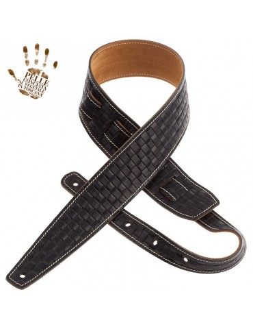 Tracolla per chitarra magrabò Holes HS Embossed Intreccio Nero 6 cm 110.221