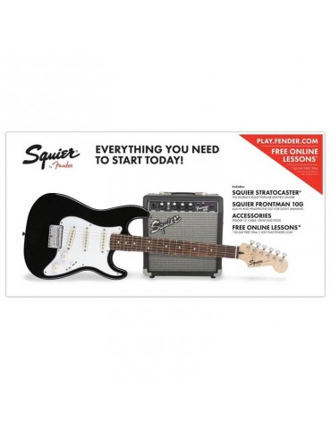 FENDER SQUIER PACK STRATOCASTER SCALA RIDOTTA CON AMPLIFICATORE SQ10G BLK