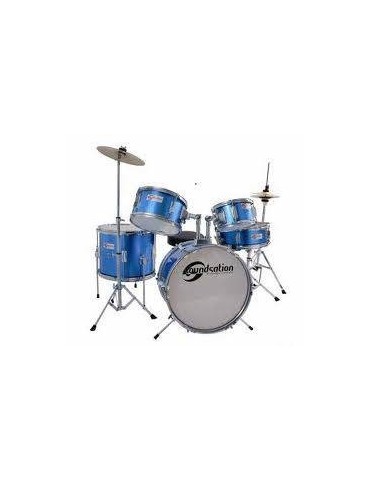 BATTERIA SOUNDSATION MODELLO JUNIOR COMPLETA DI PIATTI E SGABELLO COLORE RED