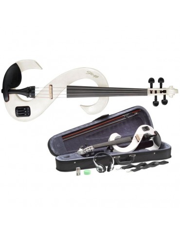 STAGG EVN 4/4 - VIOLINO ELETTRIFICATO con CUSTODIA RIGIDA COLORI: NERO / BIANCO