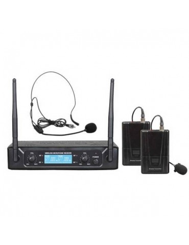 ZZIPP TXZZ520 DOPPIO RADIOMICROFONO DOPPIO HEADSET DOPPIO LAVALIER