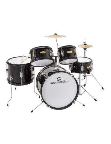 BATTERIA SOUNDSATION JUNIOR JDK100-BK BLACK COMPLETA DI PIATTI E SGABELLO