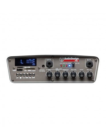 AUDIODESIGN M2 12W/L Cassa Attiva 12'' a batteria 450W Bluetooth + 2 Microfoni wireless