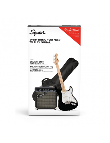 SQUIER SONIC STRATOCASTER CHITARRA ELETTRICA PACK NERO