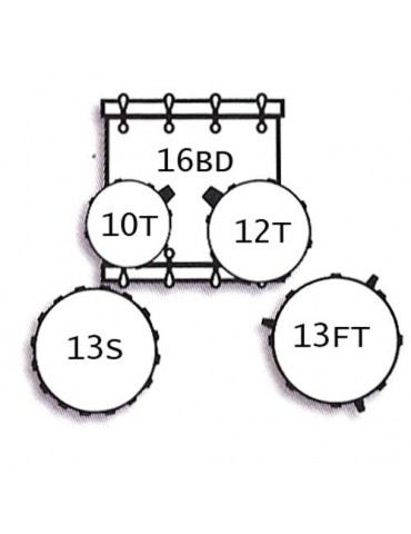 TAMBURO T5 S16 DRUM KIT STANDARD BATTERIA ACUSTICA CASSA 16" CON PIATTI
