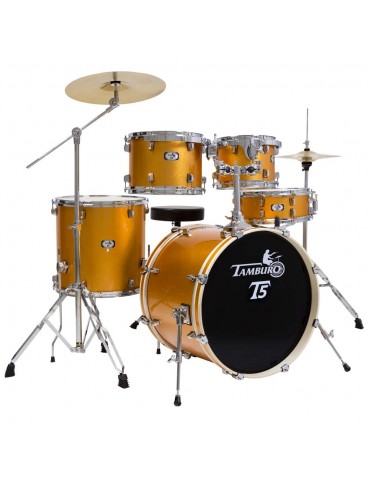 TAMBURO T5 R22 DRUM KIT STANDARD BATTERIA ACUSTICA CASSA 22" CON PIATTI