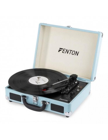 FENTON RP115BT Giradischi amplificato portatile a valigetta con BT Celeste
