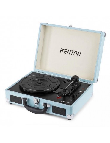 FENTON RP115BT Giradischi amplificato portatile a valigetta con BT Celeste