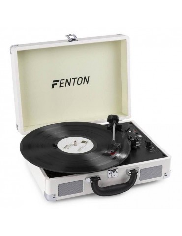 FENTON RP115D Giradischi amplificato portatile a valigetta con BT Bianco