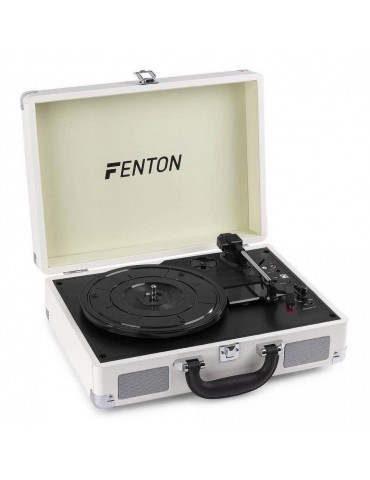 FENTON RP115D Giradischi amplificato portatile a valigetta con BT Bianco