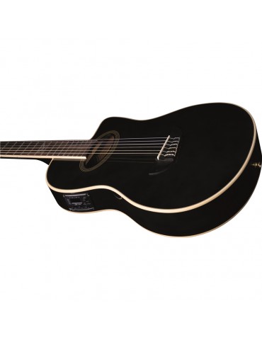 EKO NXT NYLON N100CE SEE THROUGH BLACK CHITARRA CLASSICA CUTAWAY ELETTRIFICATA
